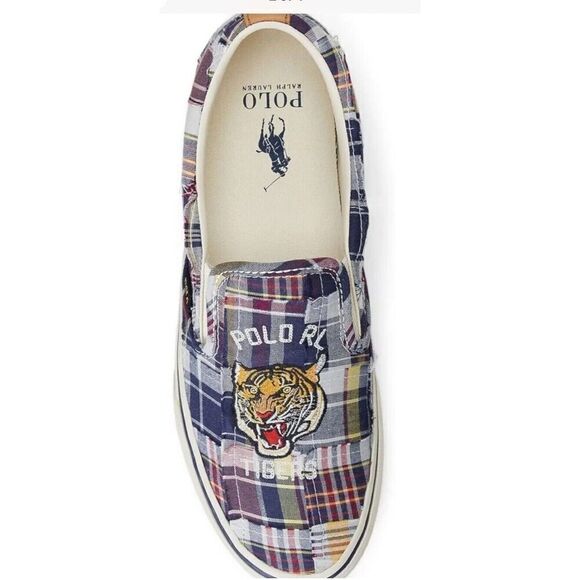 Polo Ralph Lauren Men's Sz 10 Keaton Tiger Patchwork Slip-On Sneakers - Picture 2 of 11